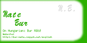 mate bur business card